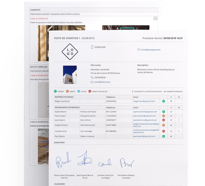 Compte-rendu de chantier